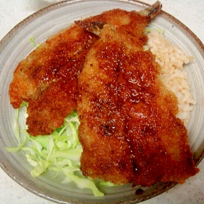 カレー風味の鰯フライ丼